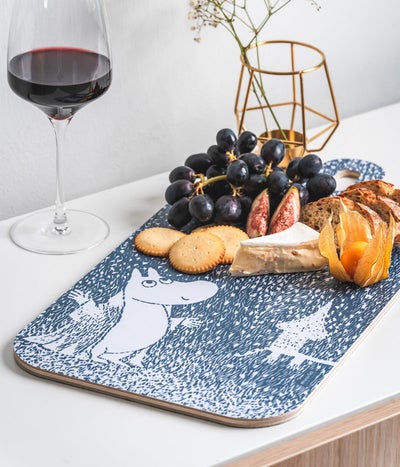 Muurla Chop & Serve Tarjoilu/Leikkuulauta Muumi Juhlan aika 23x44cm, kaksipuolinen