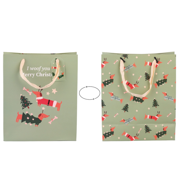 Kaksipuolinen Mäyräkoira Joululahjakassi