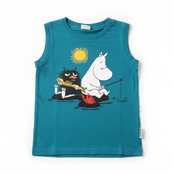 K&Auml;YTETTY Muumi-hihaton paita, Sininen (110 cm)