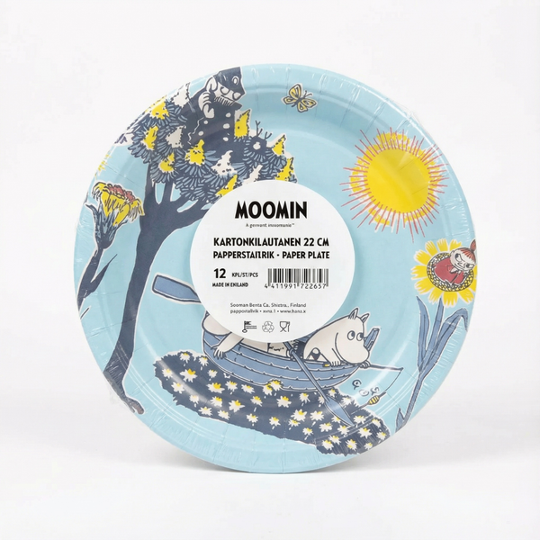 Muumi Veneily -kartonkilautanen, 22 cm, 12 kpl