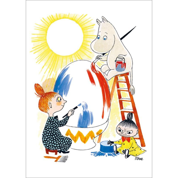 Muumi-postikortti: P&auml;&auml;si&auml;ismuna maalarit