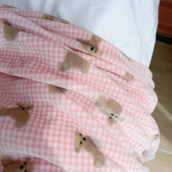 Pehmoinen Nallekuvioinen Flanellipeitto