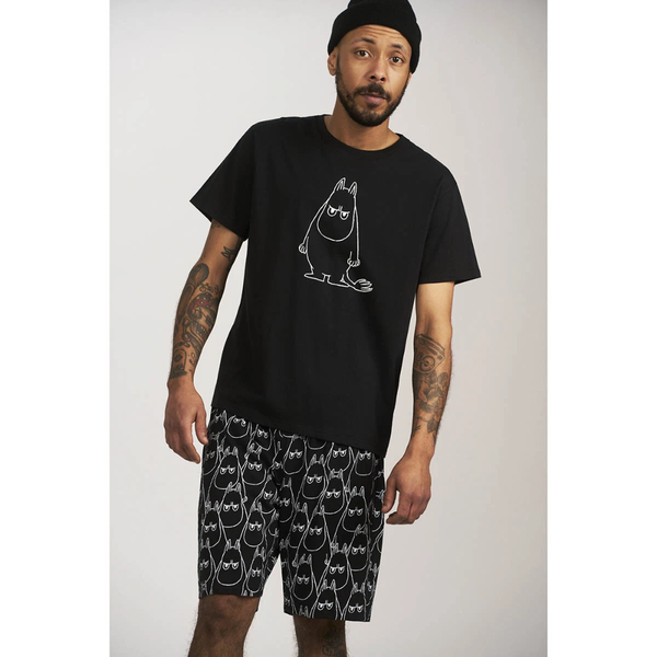 Martinex Miesten Muumi Kiukku shortsipyjama, musta