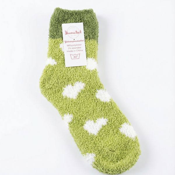 Vihreät Sydän-pörrösukat