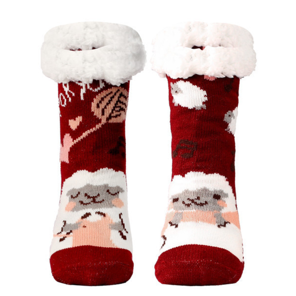 Pehmosukat (kotitossut/unisukat), Punainen Lammas