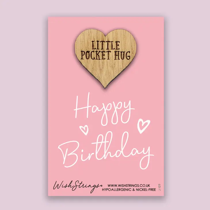 Pieni tasku halaus Happy Birthday, Puusyd&auml;n