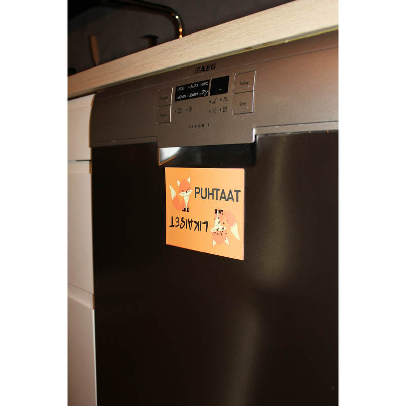 Astiapesukone magneetti Puhtaat/Likaiset, Kettu