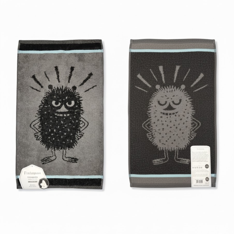 Finlayson Muumi Vieraspyyhe, Haisuli (30 x 50 cm), Harmaa, Vanhempi Ker&auml;ilymalli