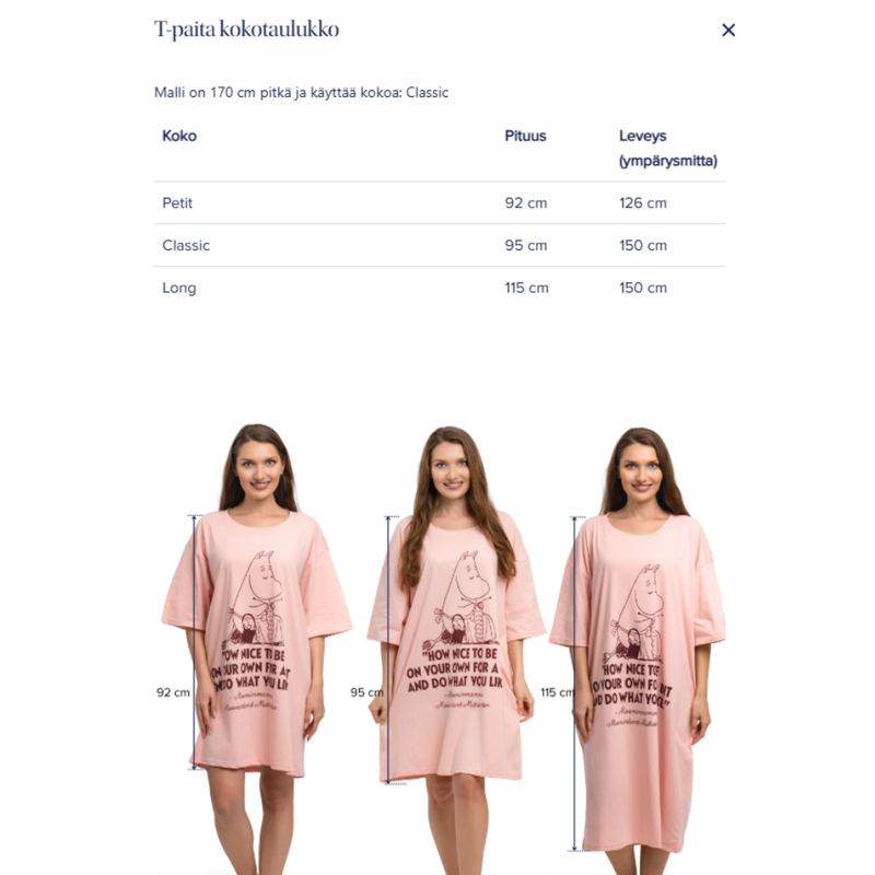 Cozee Muumi Oversize Paituli Petite Daydreaming