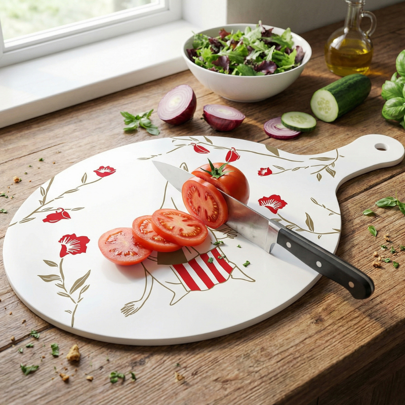 Optp Design Tarjoilualusta/leikkuulauta kahvalla Muumi teehetki