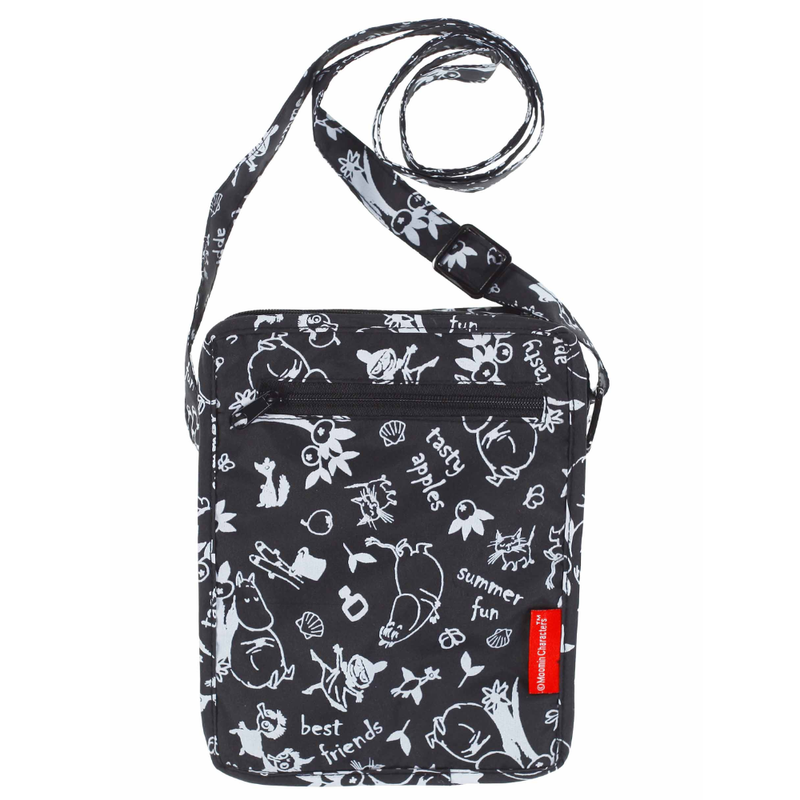 Lasessor Muumi Olkalaukku/Puhelinpussukka &ndash; Garden Black (Kierr&auml;tysmateriaali)