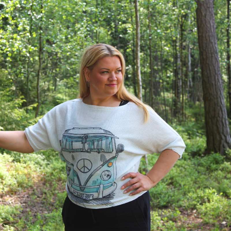 Kes&auml;unelma VW-neulepaita sininen/turkoosi