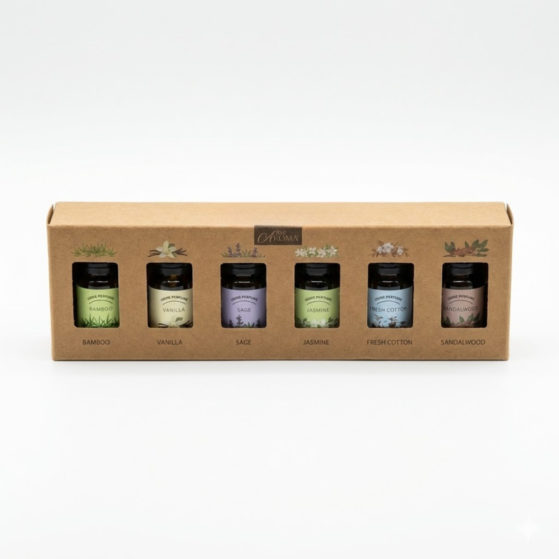 True Aroma Huonetuoksu Setti &ndash; 6 Eteerist&auml; &Ouml;ljy&auml;