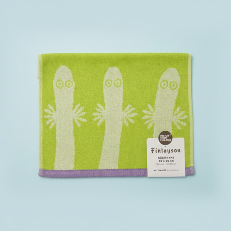 Finlayson Muumi vieraspyyhe, "Hattivatit" (Lime) (Poistunut tuote)