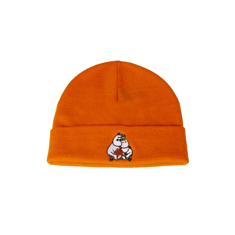 KiOma Muumi merinovillainen pipo Kuura, oranssi Muumipekko ja Niiskuneiti