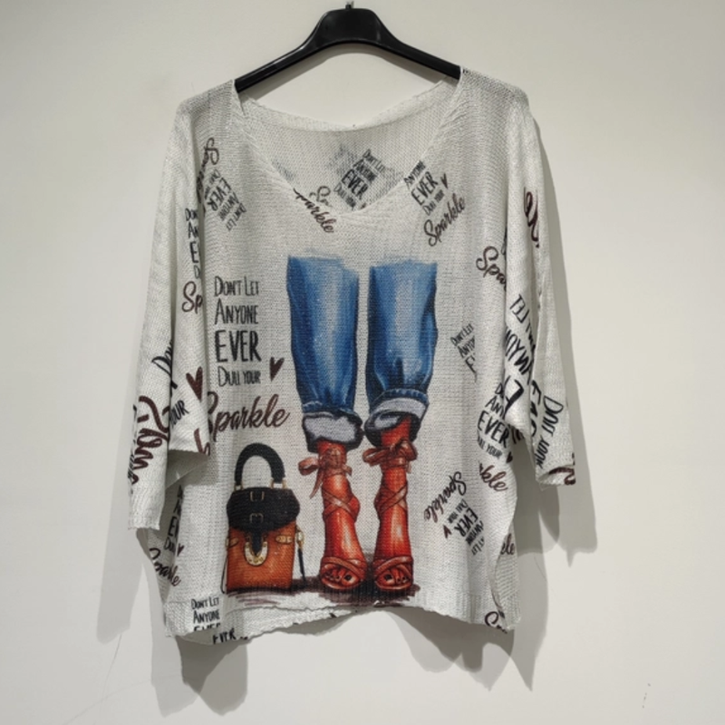 Kimallus & Korkokeng&auml;t -neulepusero